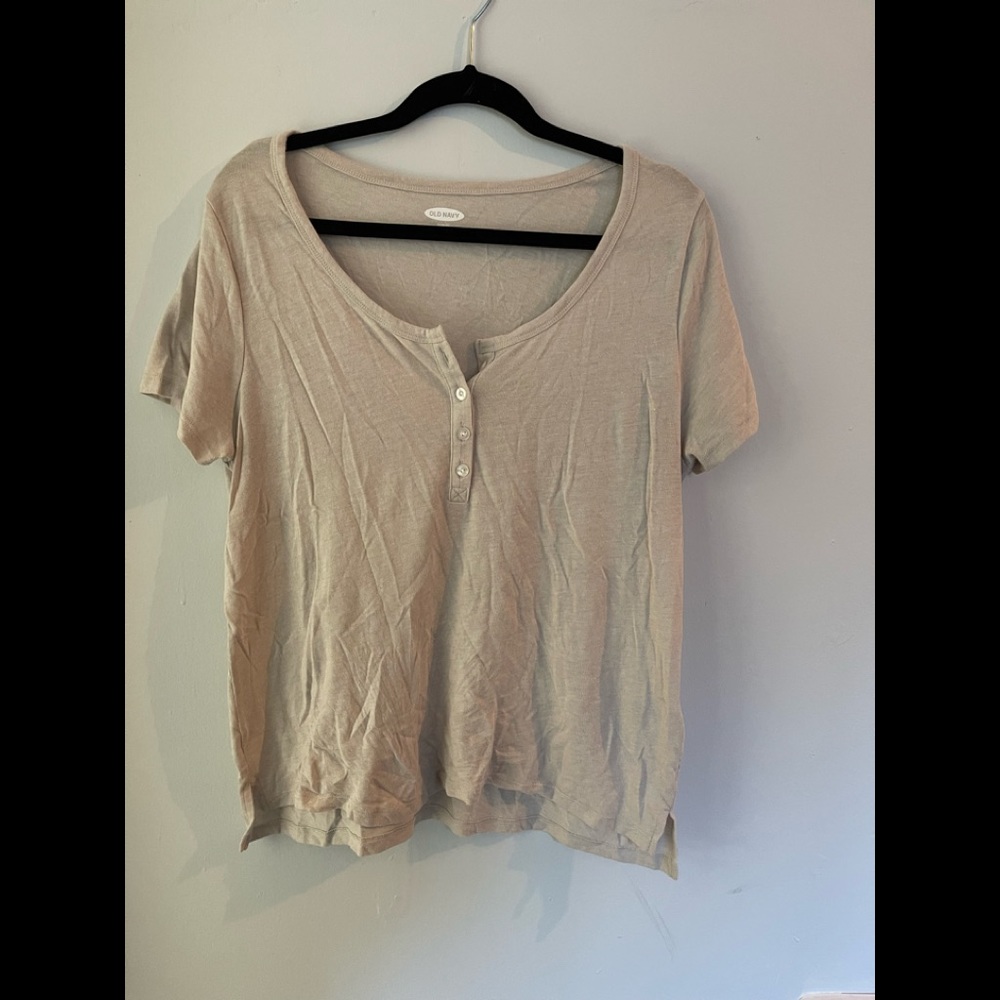 Old Navy button front tee, size L